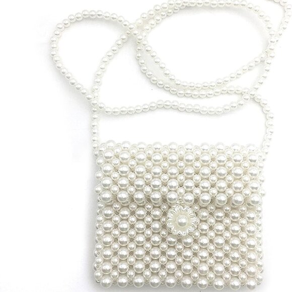Charming Women's Imitation Pearl Purse - Compact 11cm for Events & Travel - Picture 1 of 4